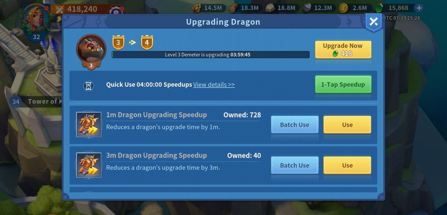 upgrading dragons